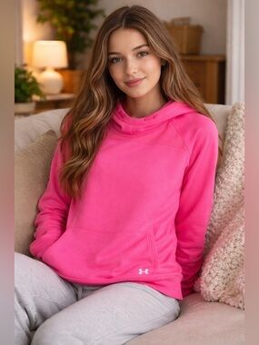 Under Armour Pink Hoodie Women’s Cozy Pullover Sweatshirt Athleisure